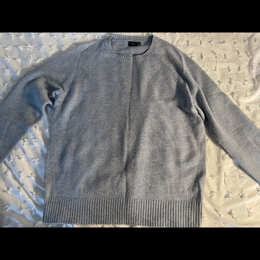 Jcrew xl men’s light blue lambs wool crew neck